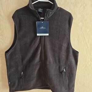 Charles River Apparel Ridgeline Fleece Vest Mens Large Black Zip Pockets NWT 183